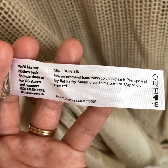 Eileen Fisher 100% Silk Crochet Sheath Sleeveless Midi Dress | Large - Picture 10 of 10